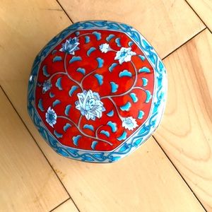 Red Floral Porcelain Box